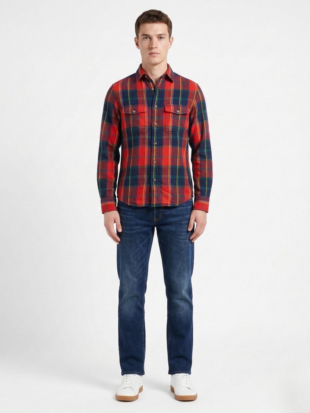 Gant Blue Cotton Checked Men Shirt