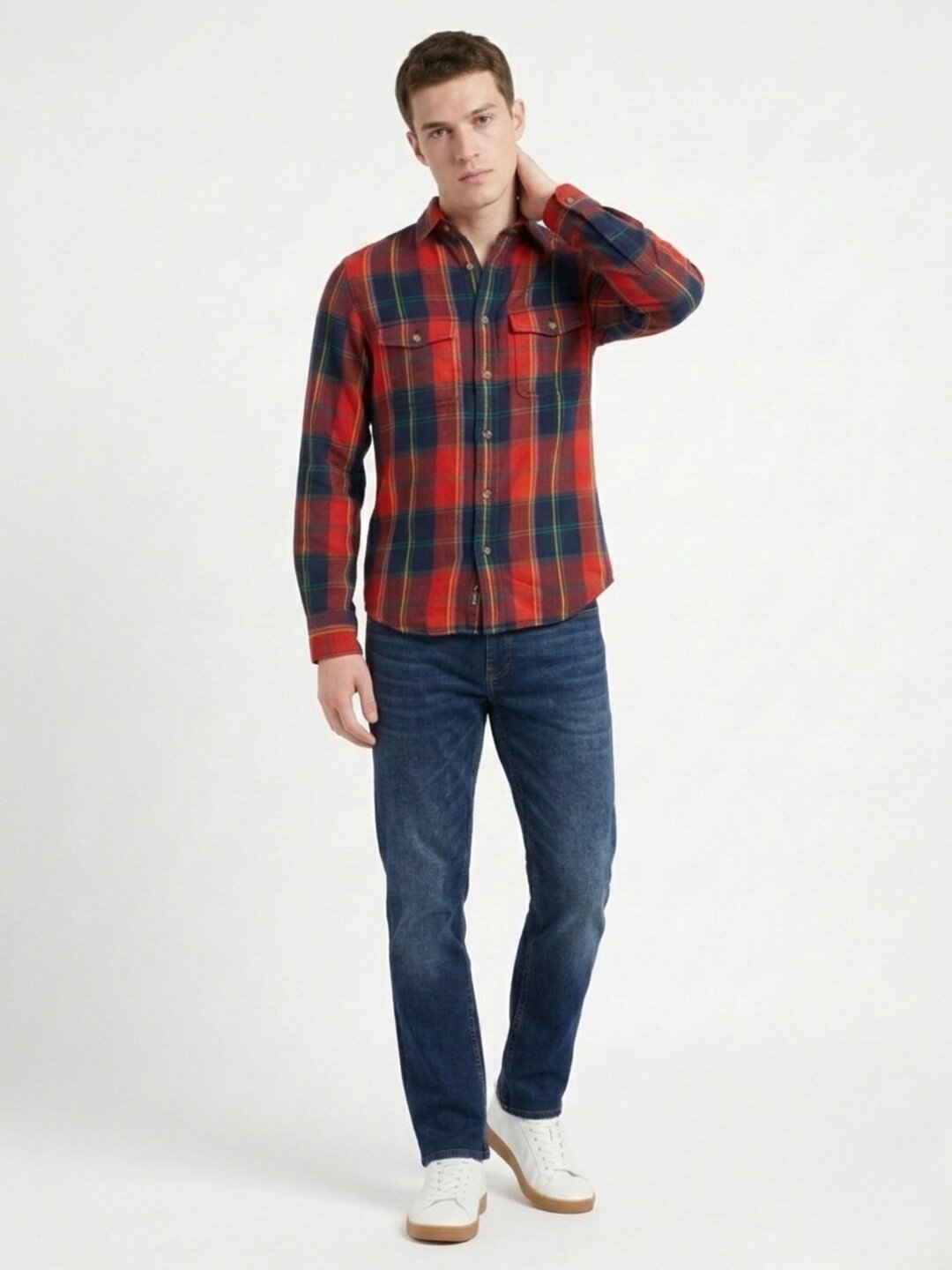 Gant Blue Cotton Checked Men Shirt