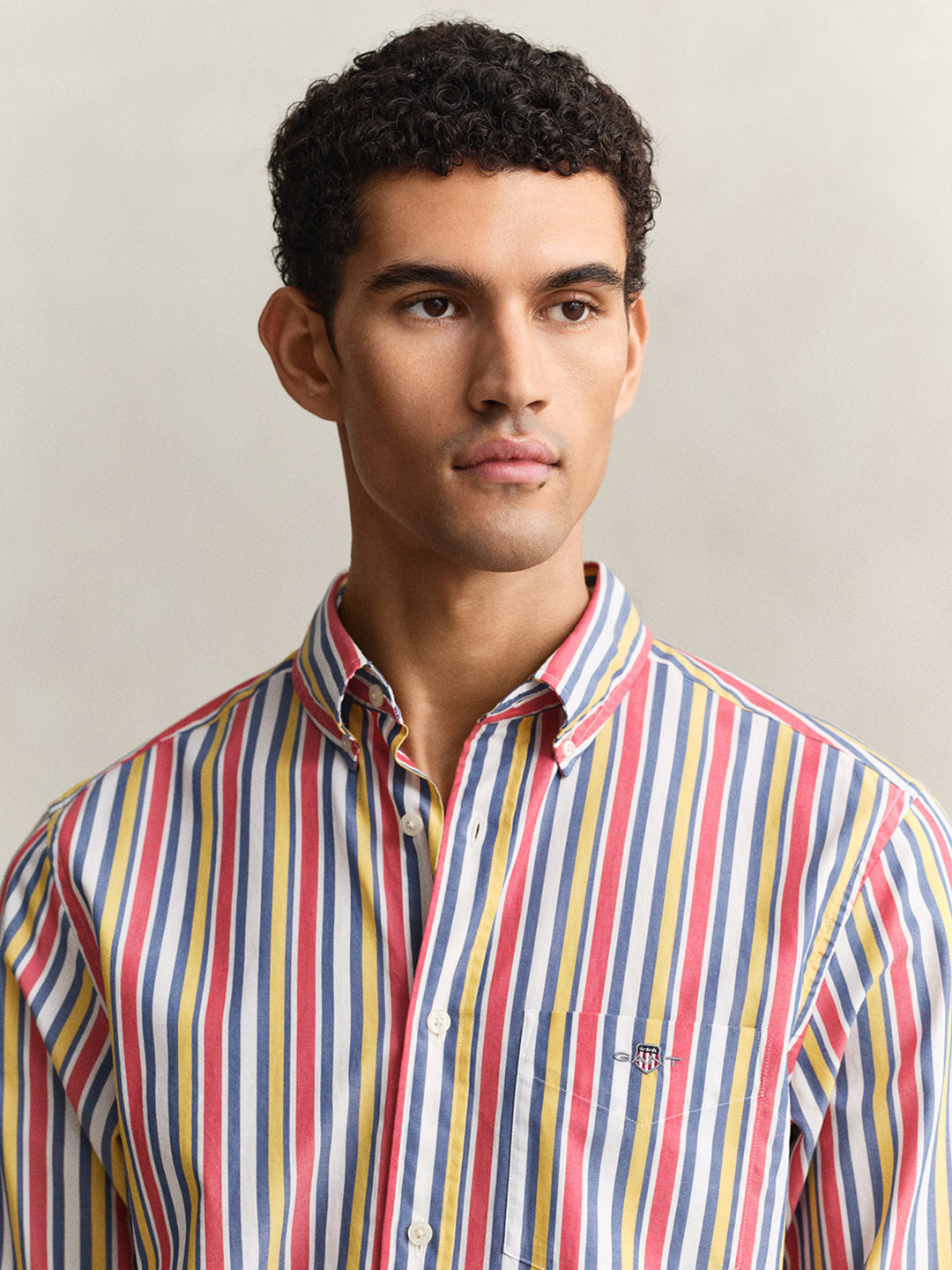 Gant Men Multicolor Striped Regular Fit Poplin Shirt