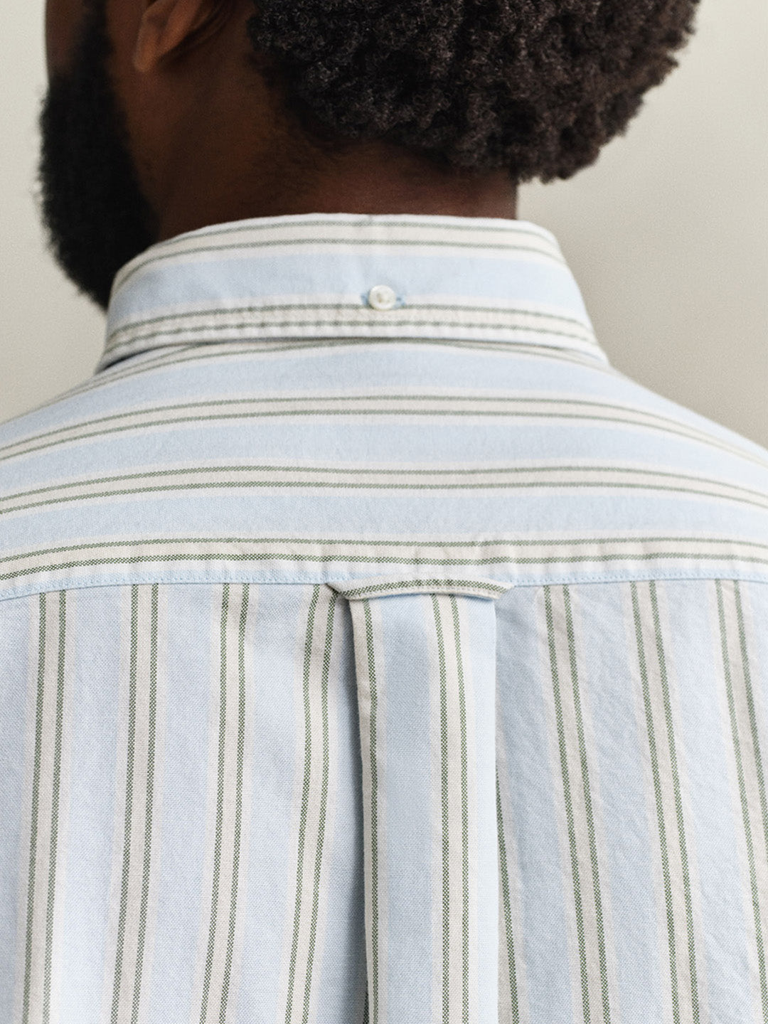 GANT Men Blue Striped Regular Fit Oxford Shirt