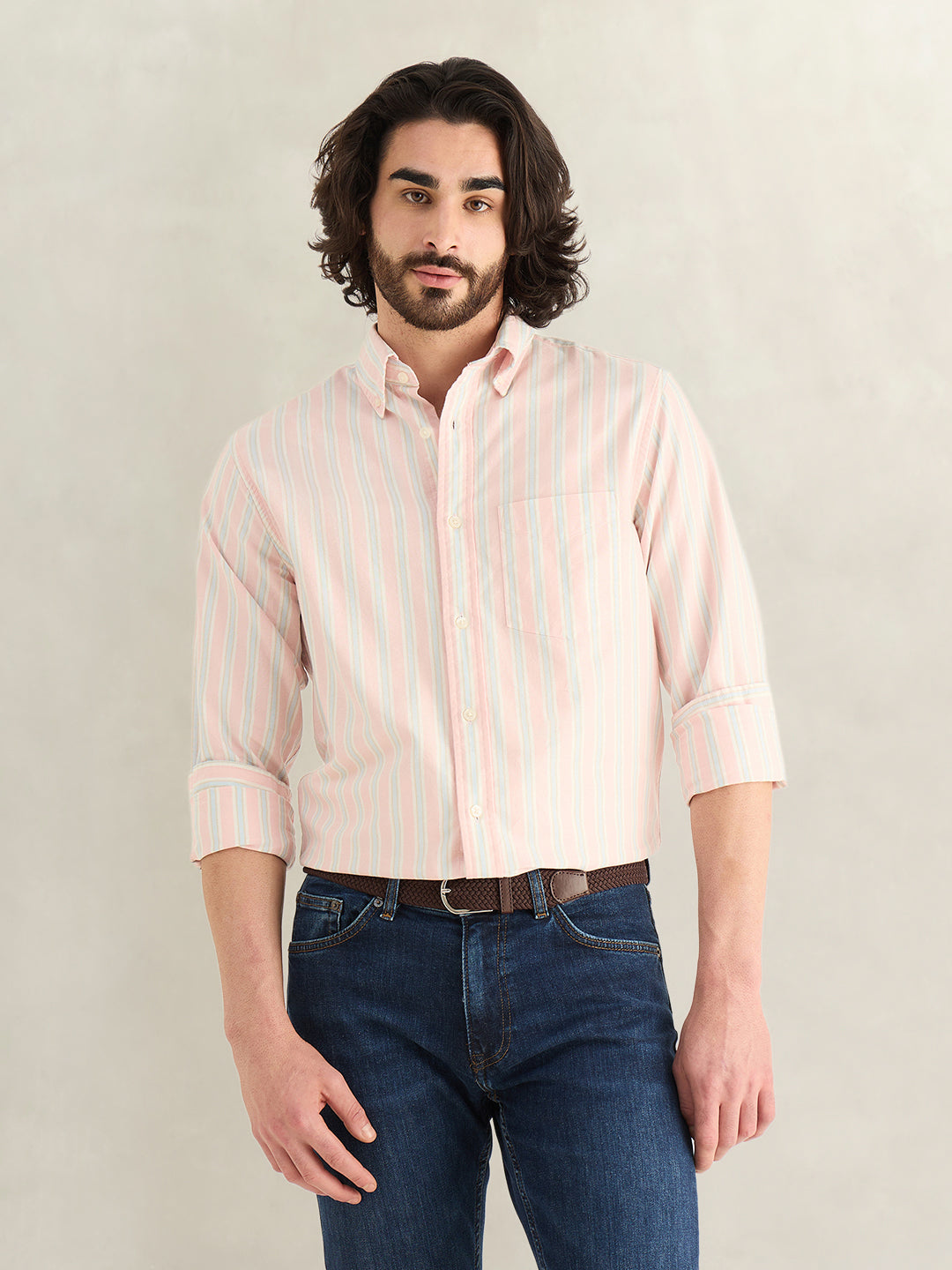 Gant Men Striped Pink Shirt