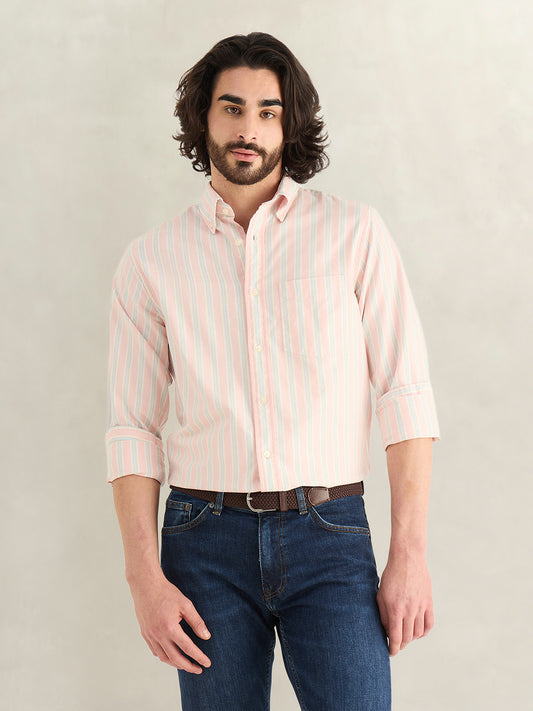 Gant Men Striped Pink Shirt