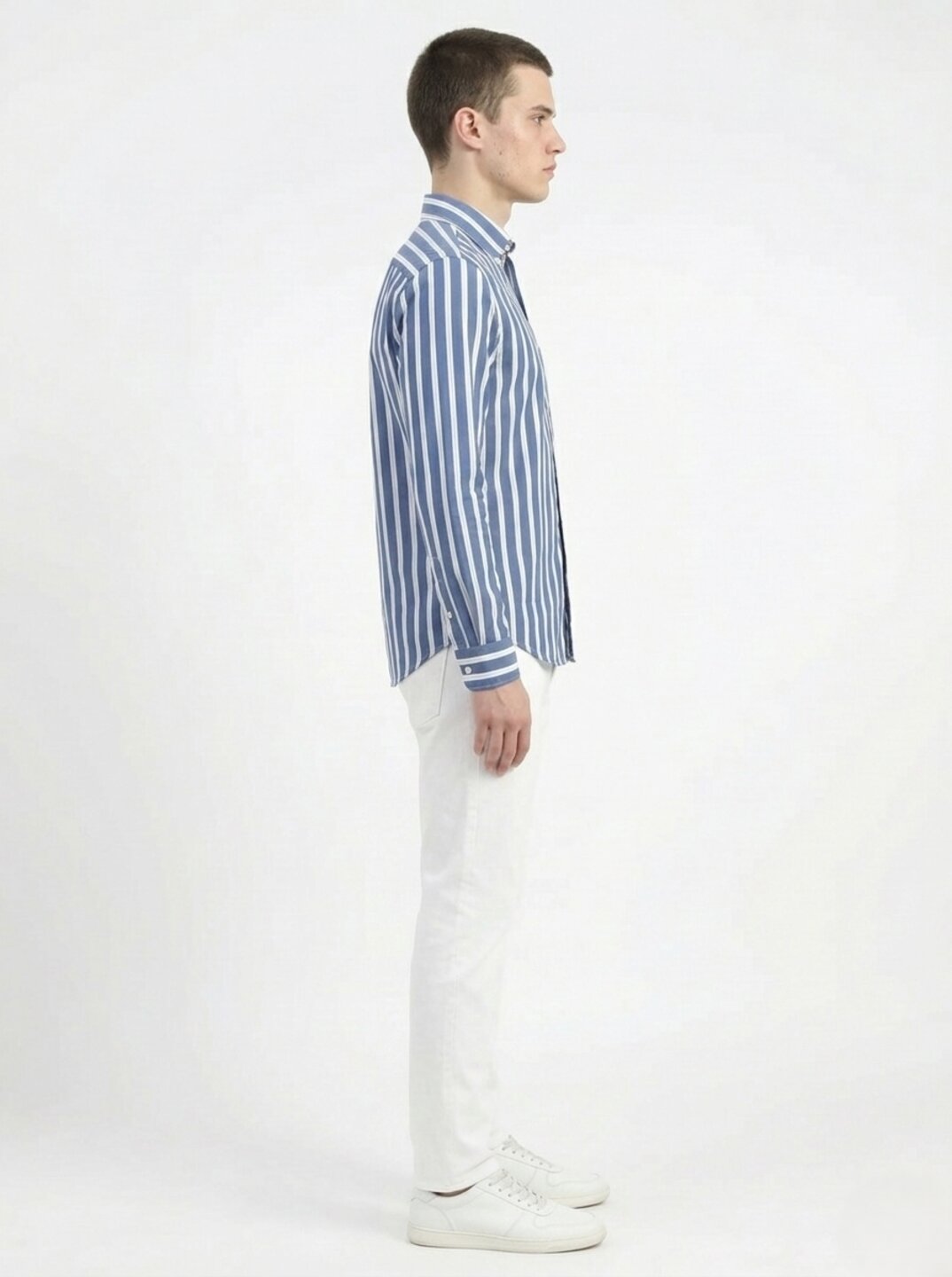 Gant Blue Cotton Striped Men Shirt
