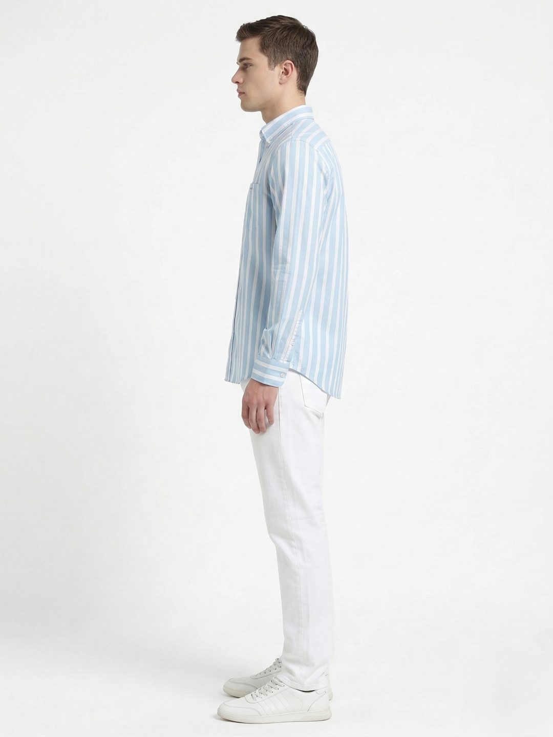Gant Blue Cotton Striped Men Shirt