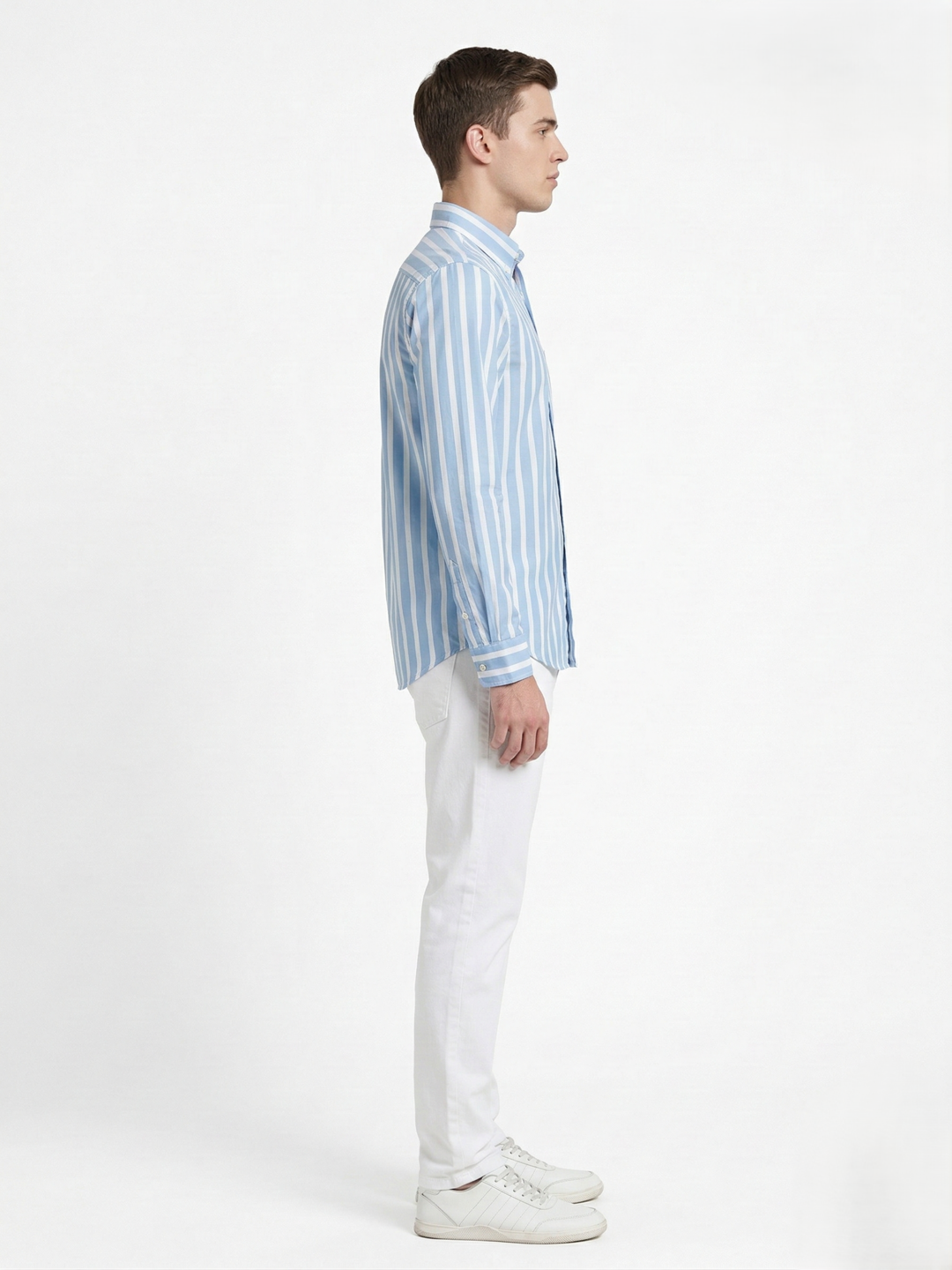 Gant Blue Cotton Striped Men Shirt