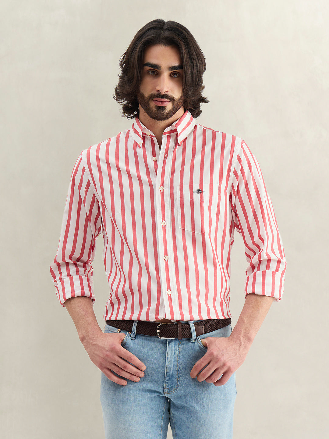 Gant Men Striped Red Shirt