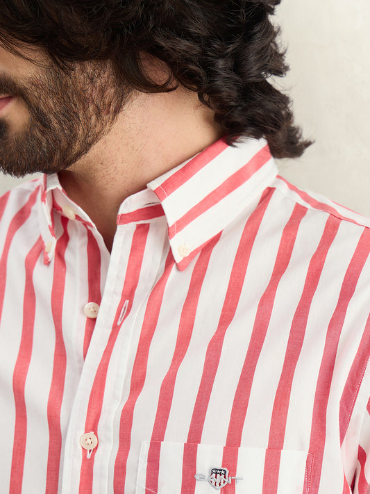 Gant Men Striped Red Shirt