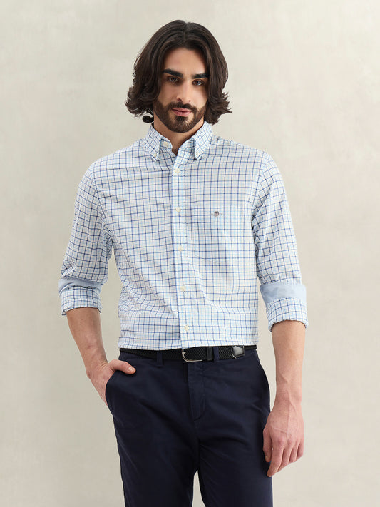 Gant Men Checked Blue Shirt