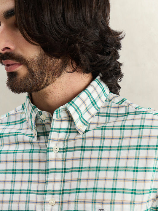 Gant Men Checked Green Shirt