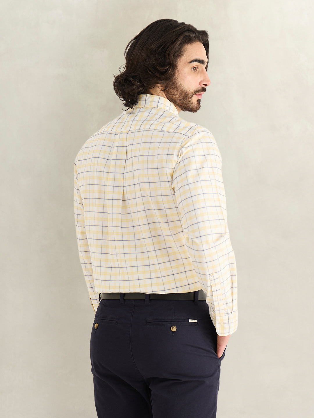 GANT Mens Yellow Checked Shirt