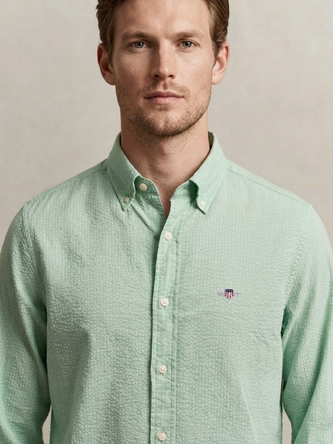 Gant Men Green Solid Regular Fit Pure Cotton Shirt
