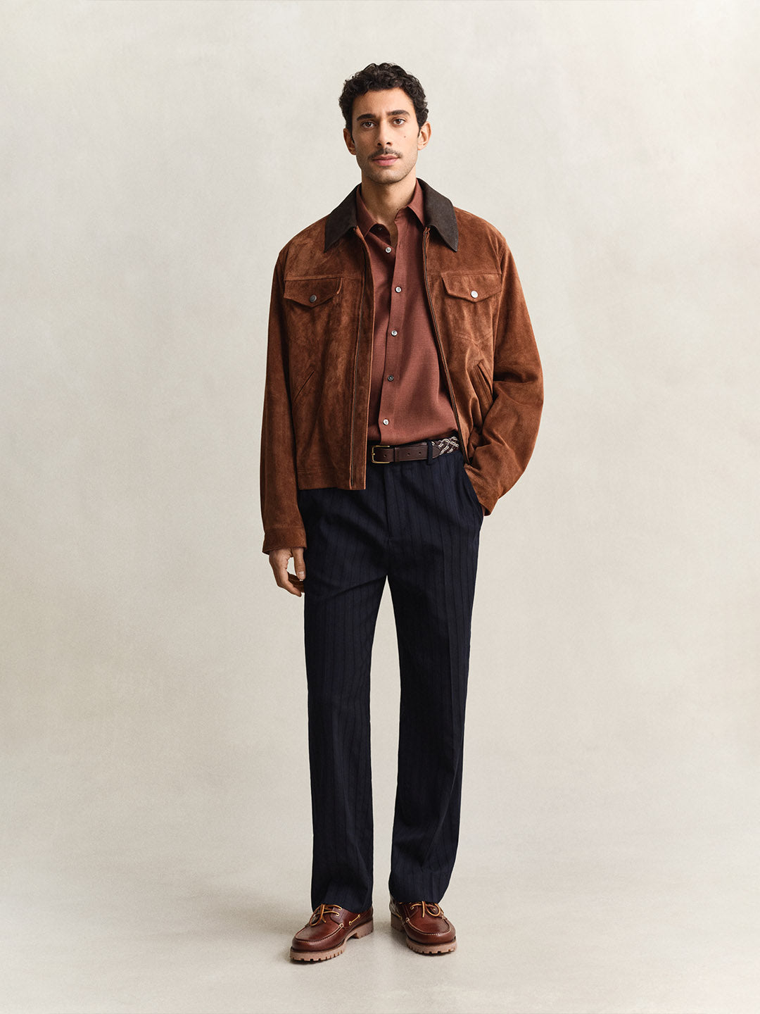 Gant Men Brown Regular Fit Lyocell Shirt