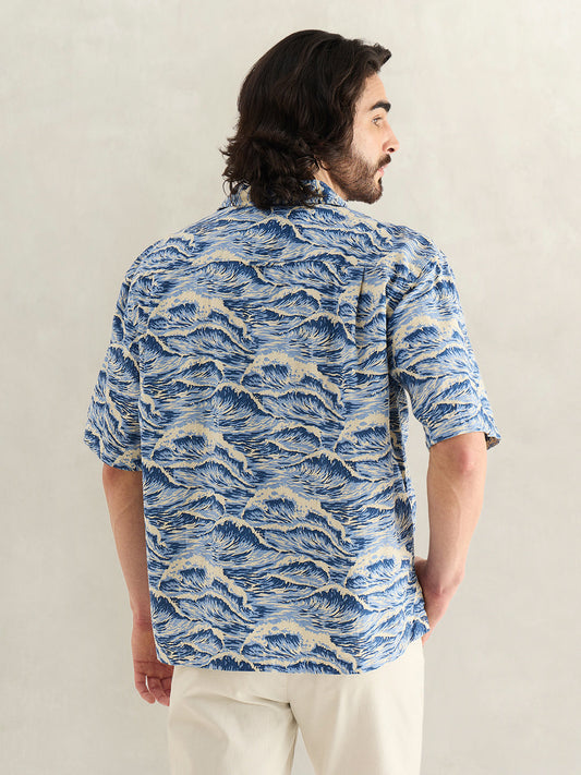 Gant Men Blue Printed Shirt