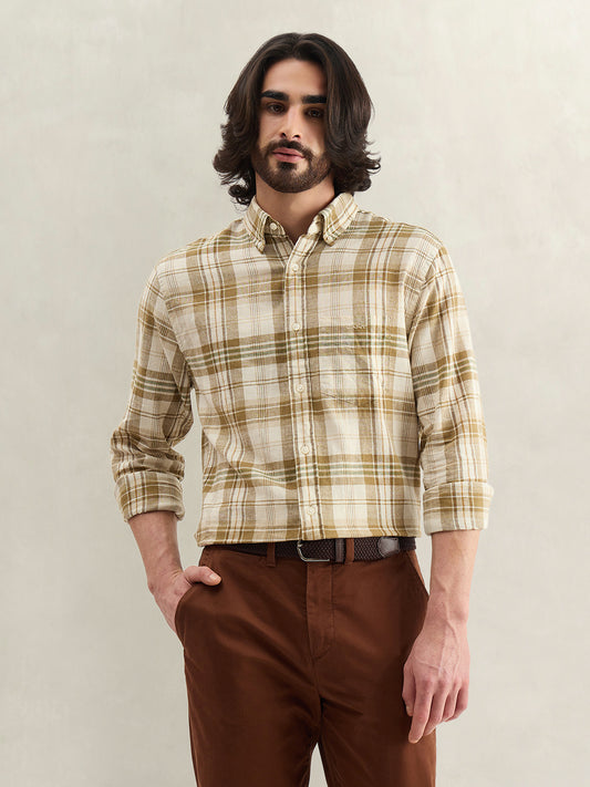 Gant Men Checked Khaki Shirt