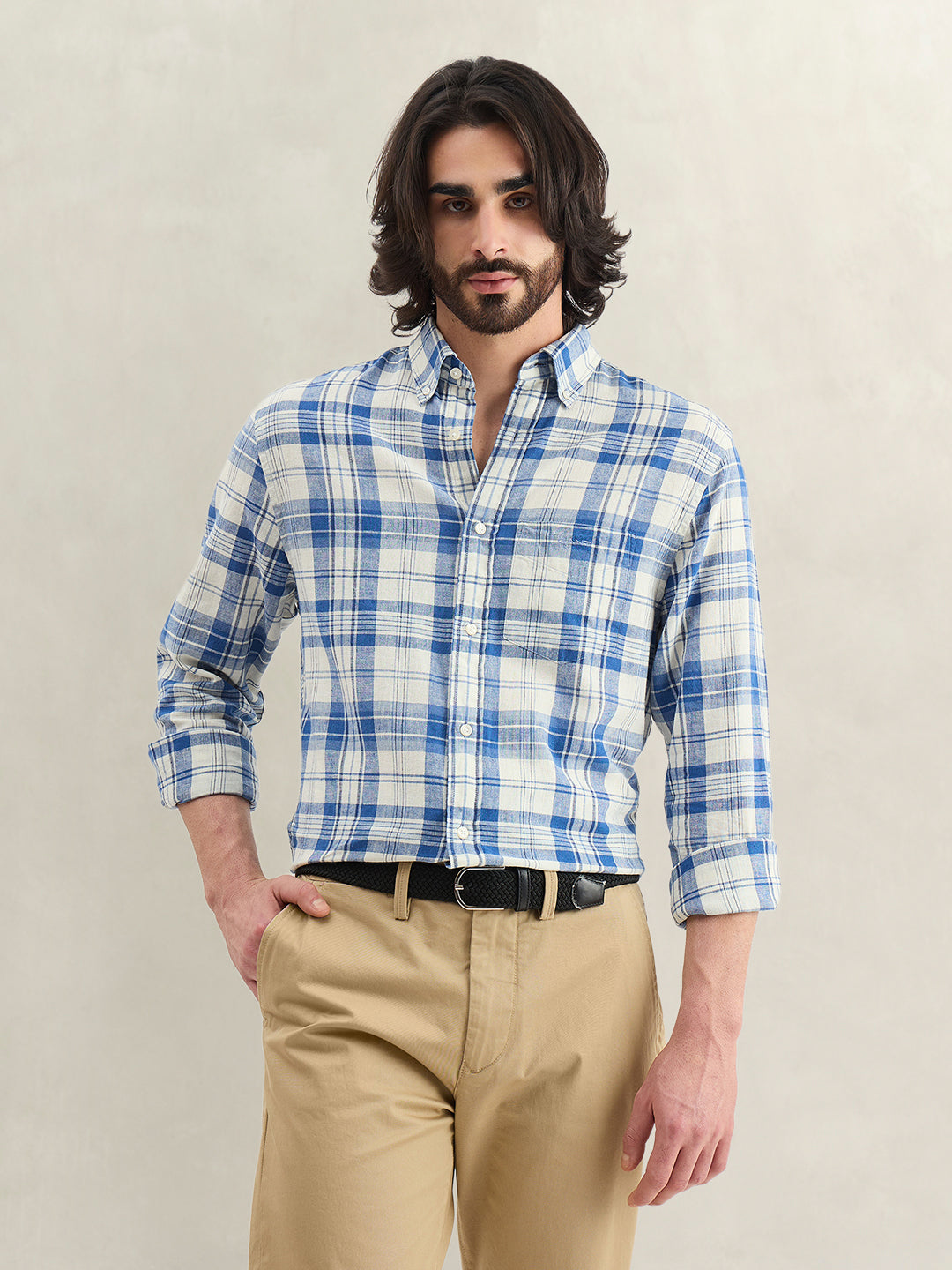 Gant Men Checked Blue Shirt