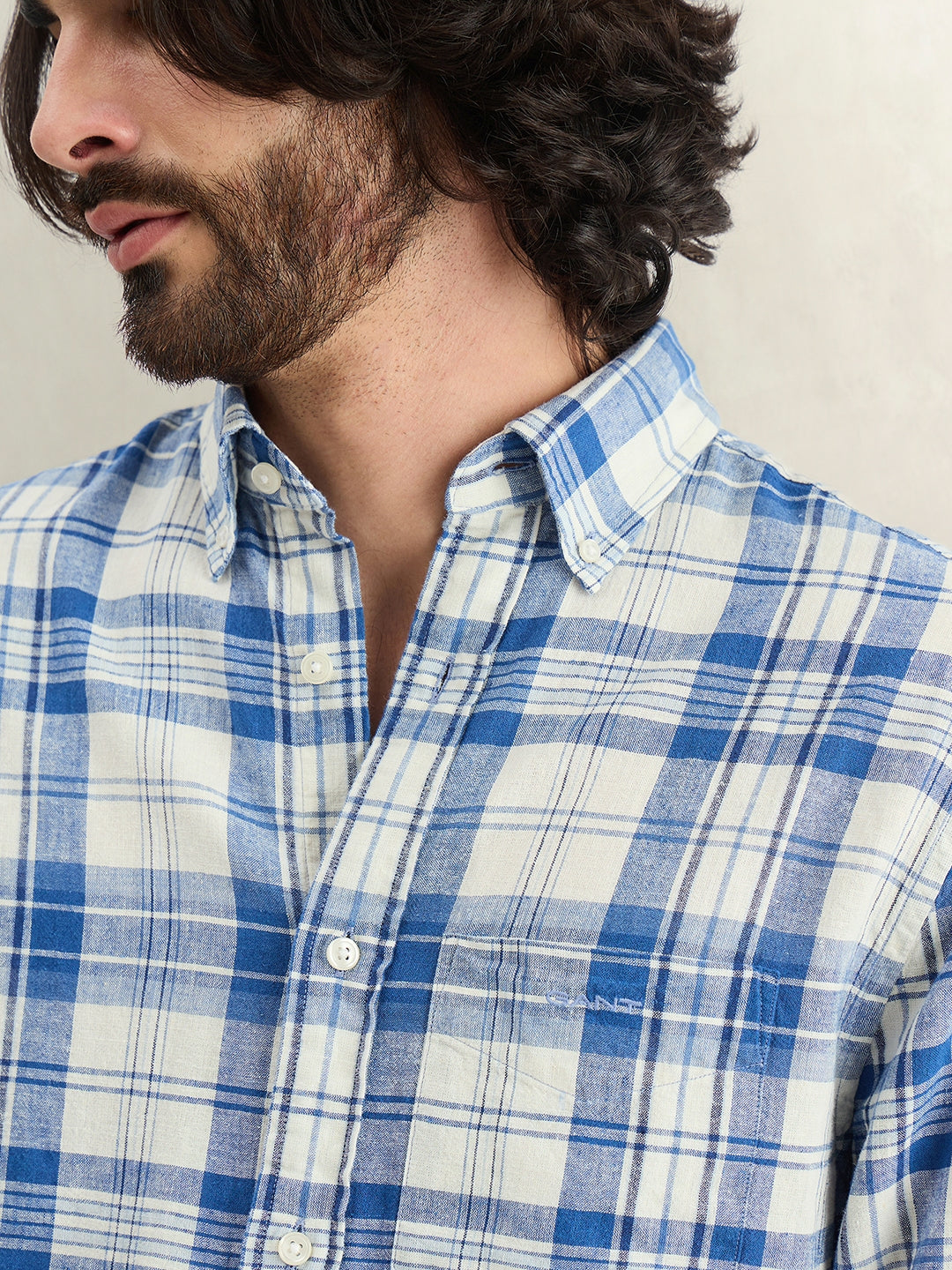 Gant Men Checked Blue Shirt