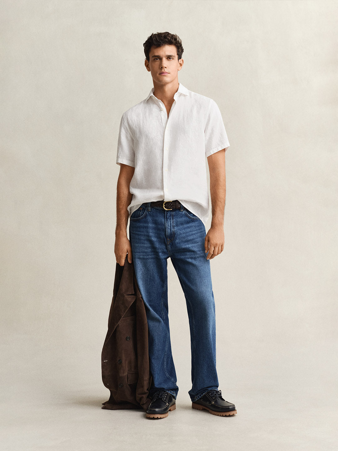 white linen shirt