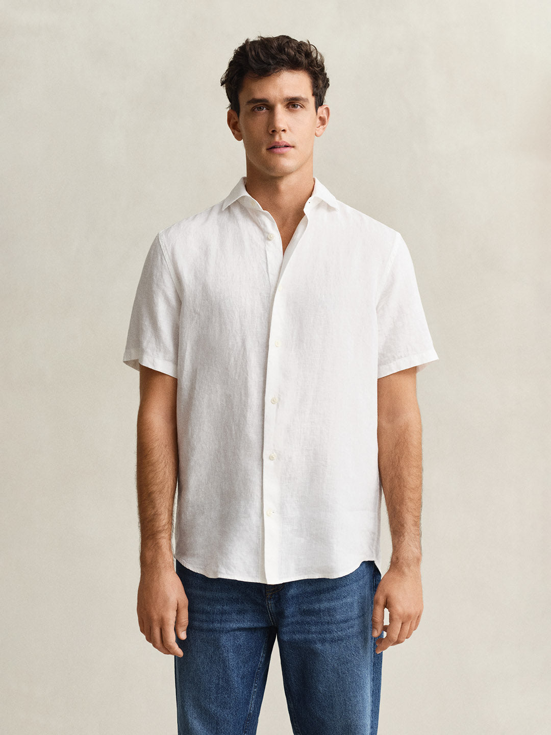 white linen shirt