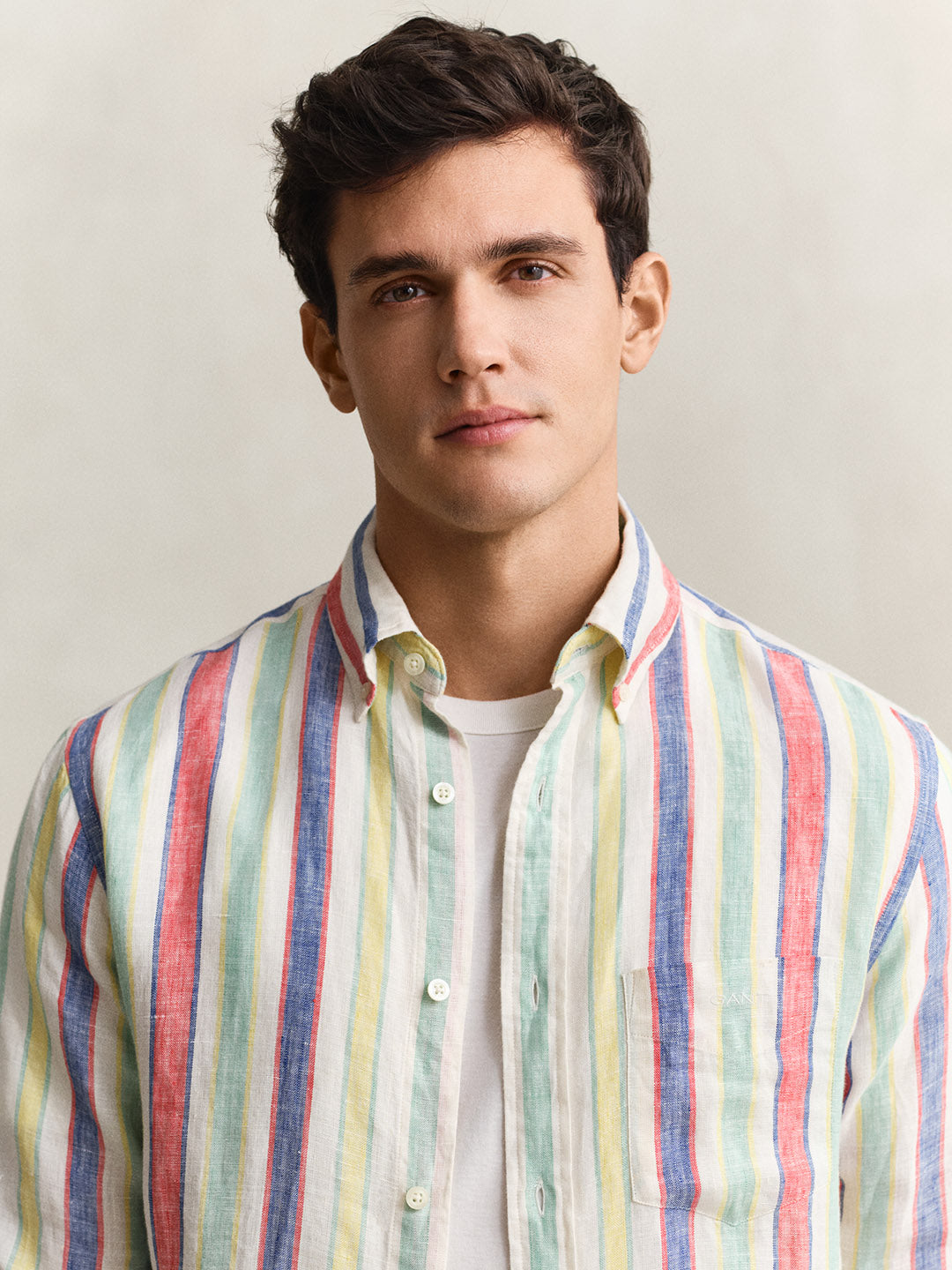 GANT Men Multicolour Striped Linen Shirt