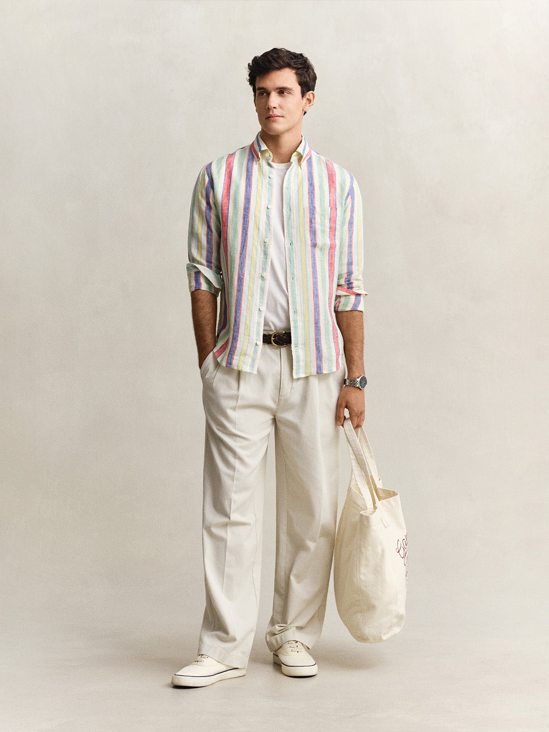 GANT Men Multicolour Striped Linen Shirt