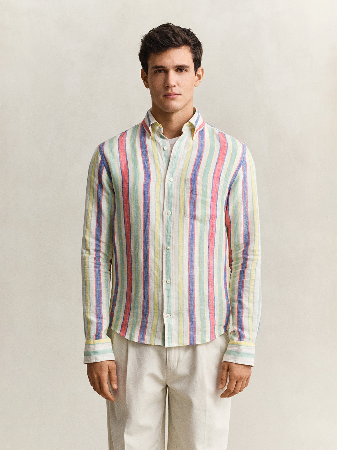 GANT Men Multicolour Striped Linen Shirt