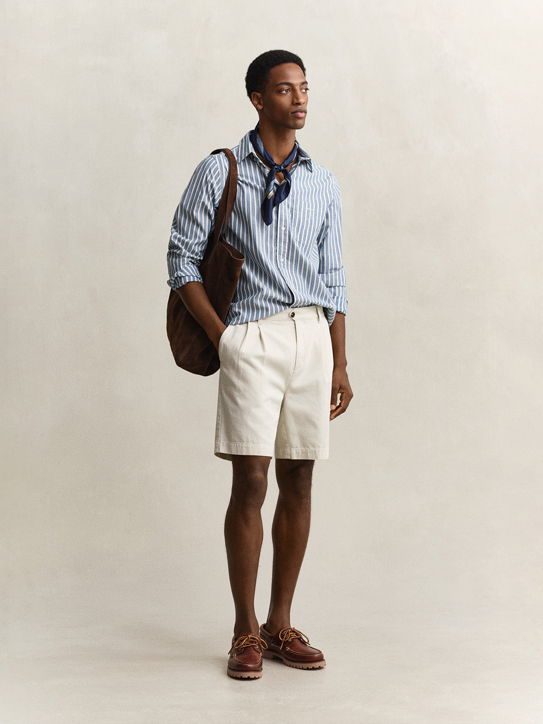 GANT Men Blue Dobby Striped Cotton Shirt