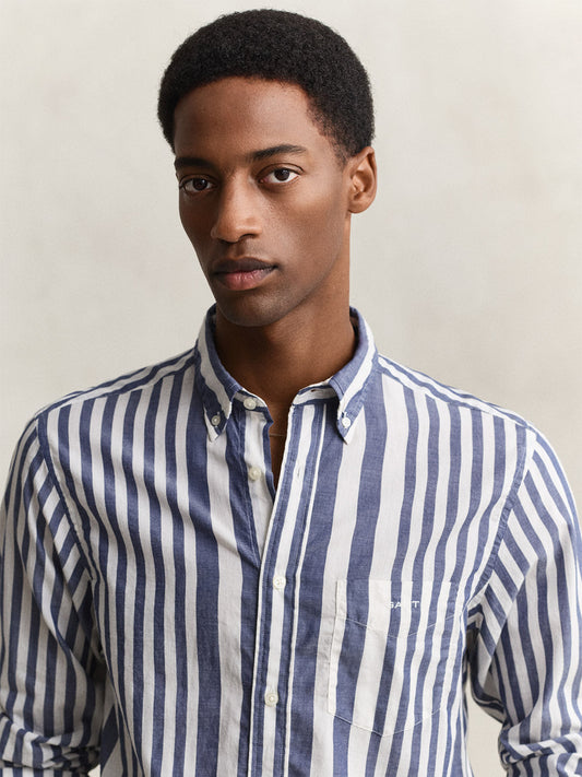 GANT Men Blue Striped Cotton Shirt