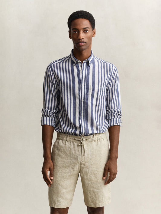 GANT Men Blue Striped Cotton Shirt