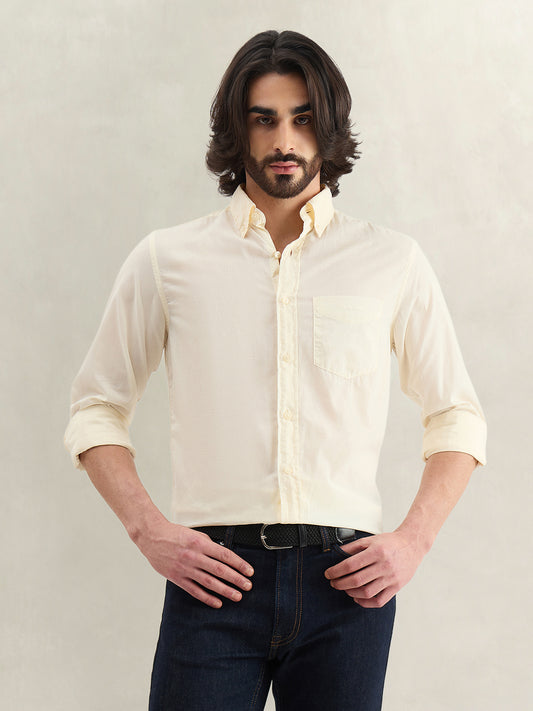 Gant Men Solid Cream Shirt