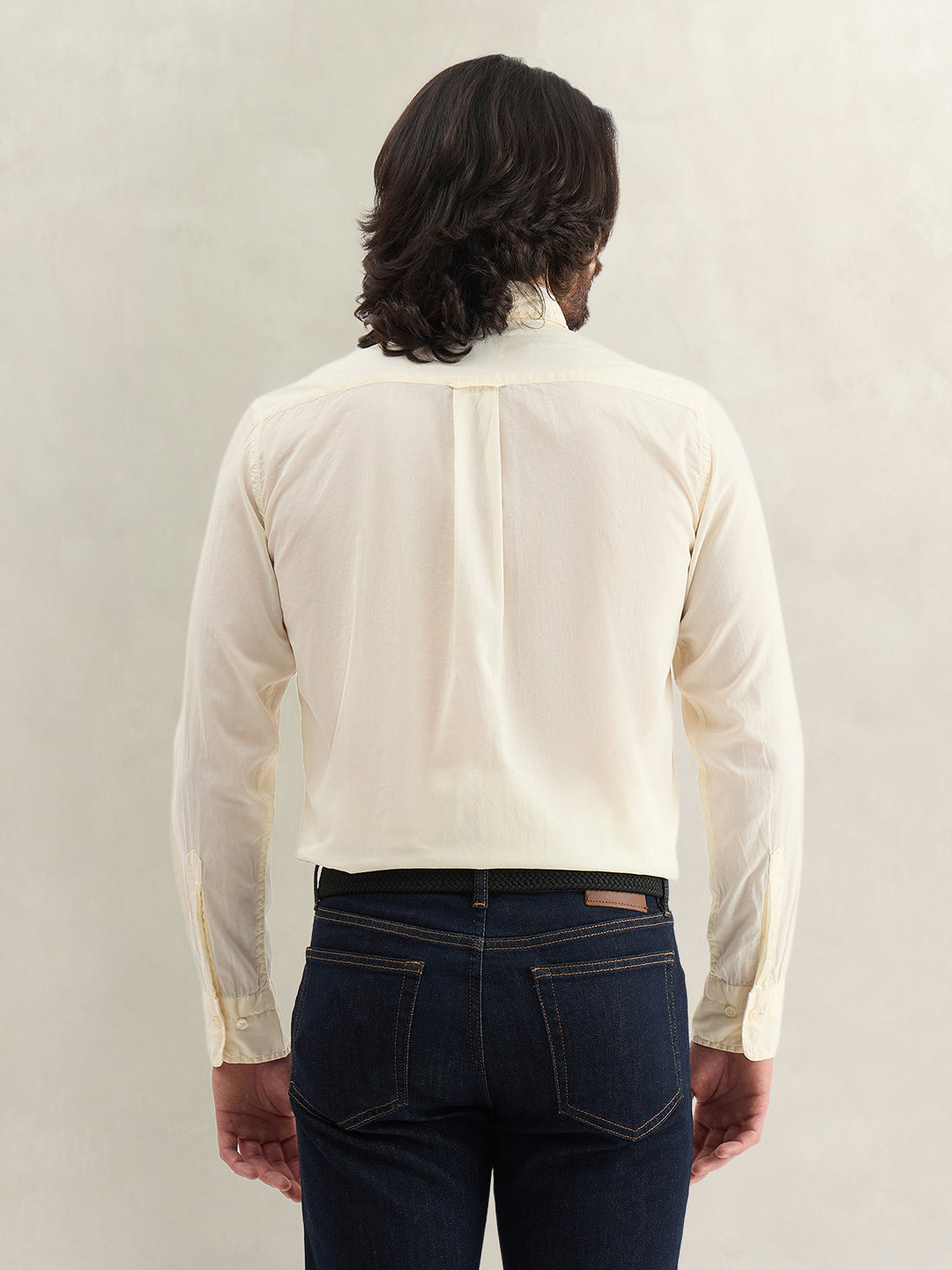 Gant Men Solid Cream Shirt