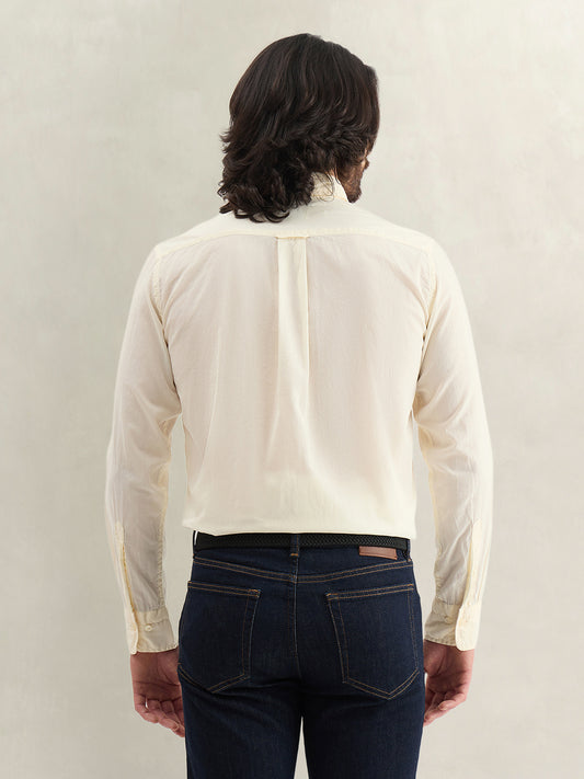 Gant Men Solid Cream Shirt
