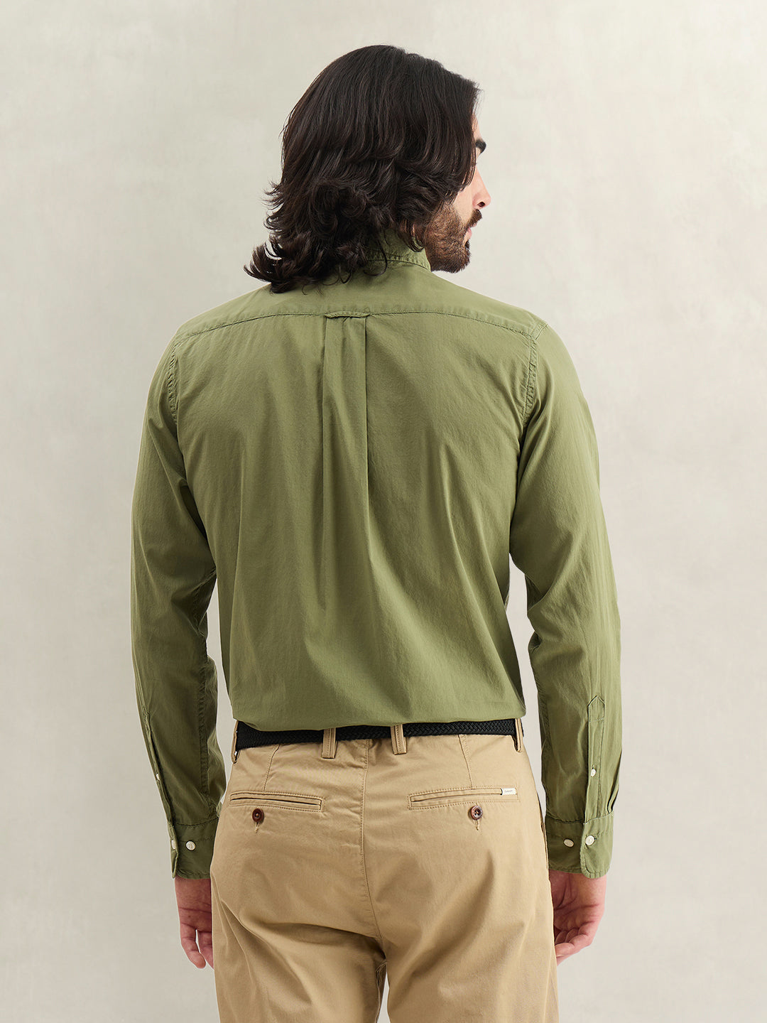 Gant Men Solid Green Shirt