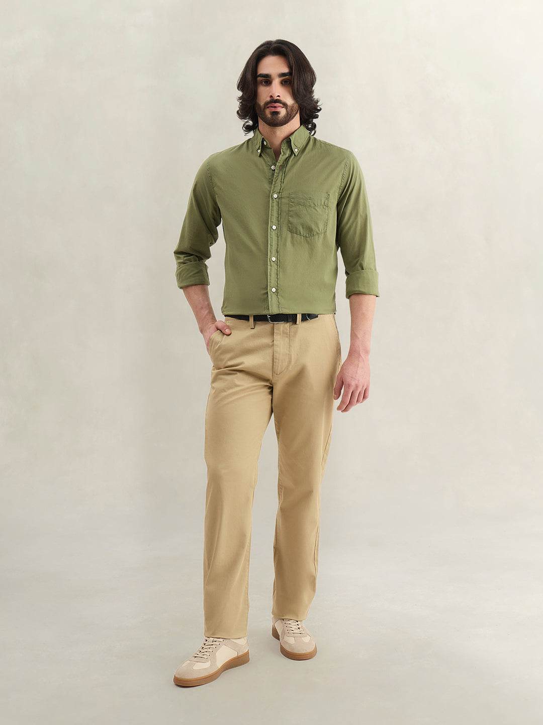Gant Men Solid Green Shirt