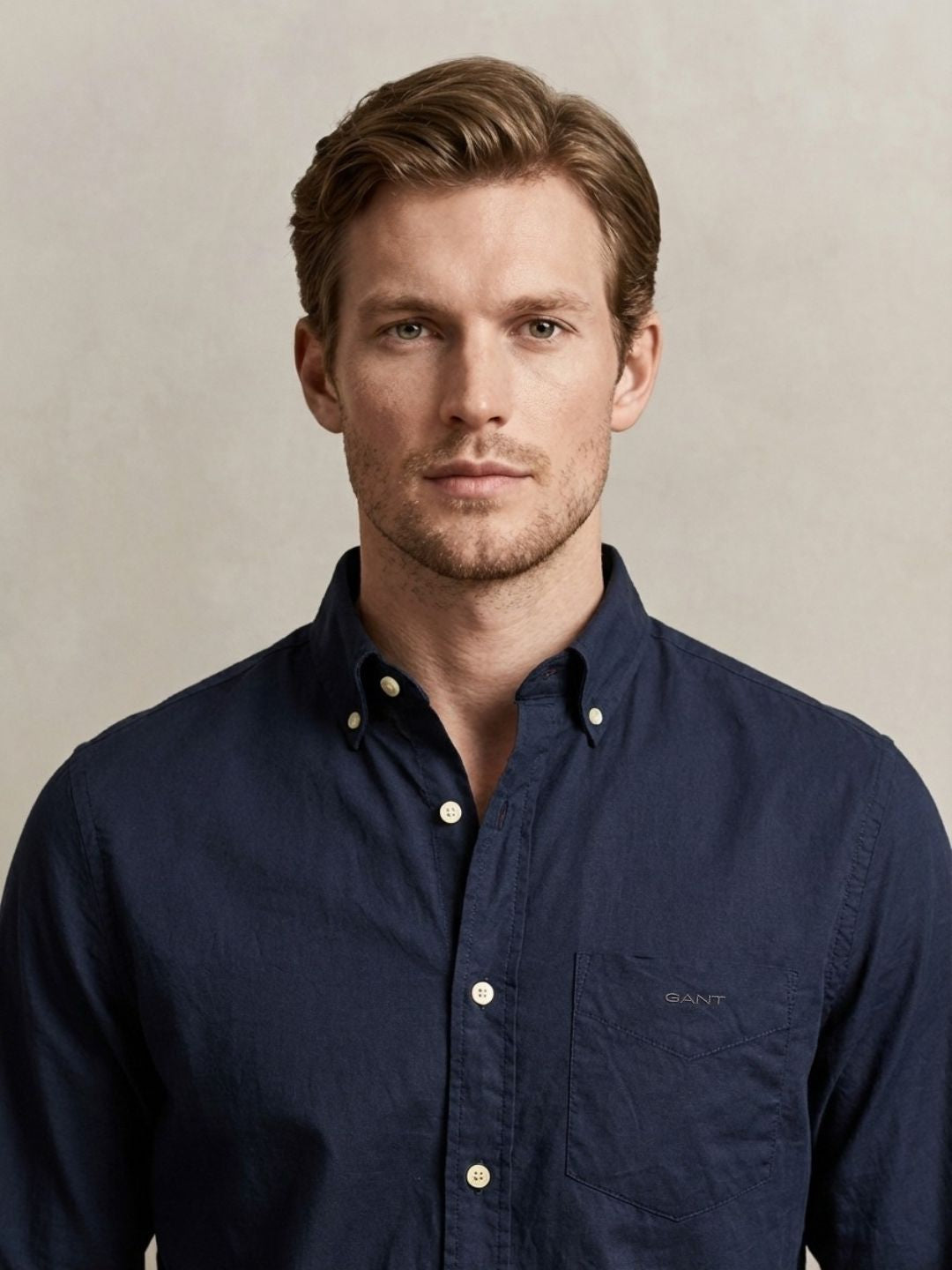 Gant Men Blue Solid Regular Fit Pure Cotton Shirt