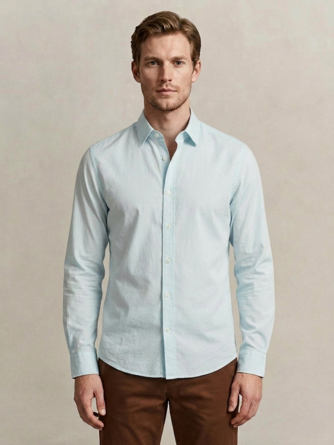Gant Men Poplin Light Blue Classic Collar Shirt