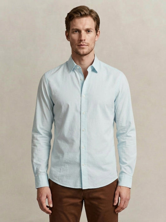 Gant Men Poplin Light Blue Classic Collar Shirt