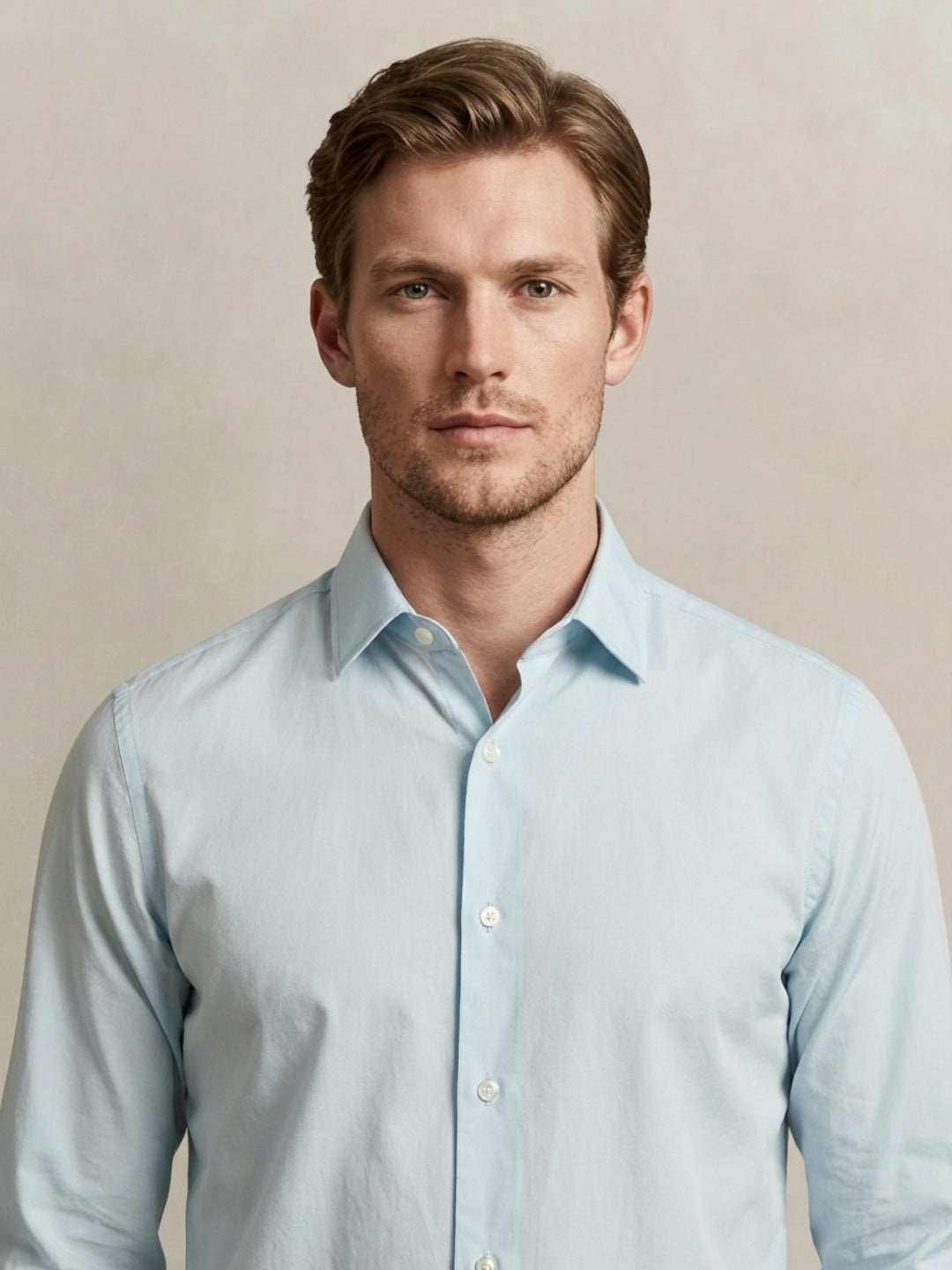 Gant Men Light Blue Solid Regular Fit Classic Poplin Shirt