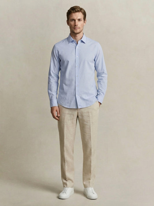 Gant Men Poplin Blue Classic Collar Shirt