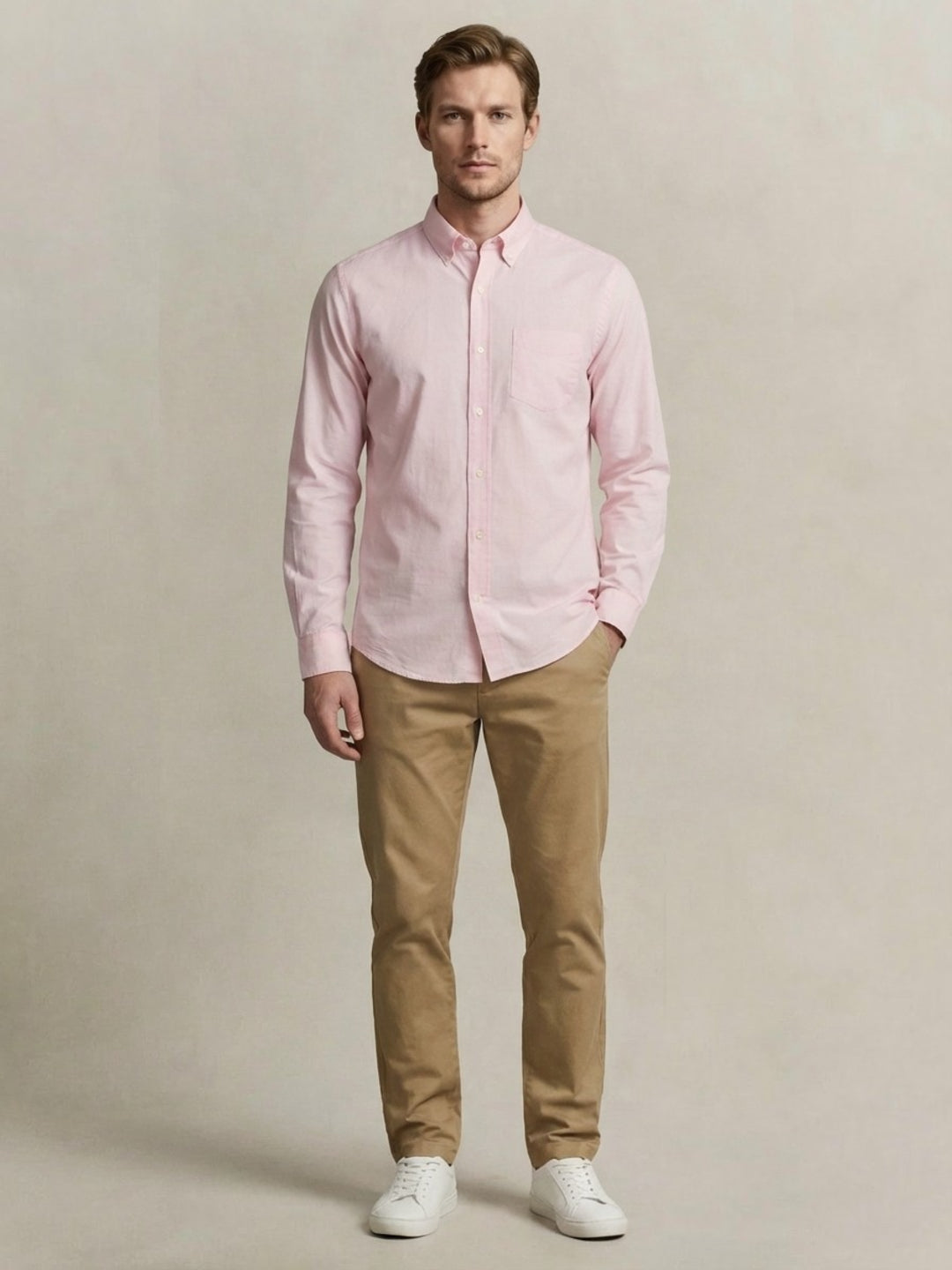Gant Men Poplin Pink Classic Collar Shirt