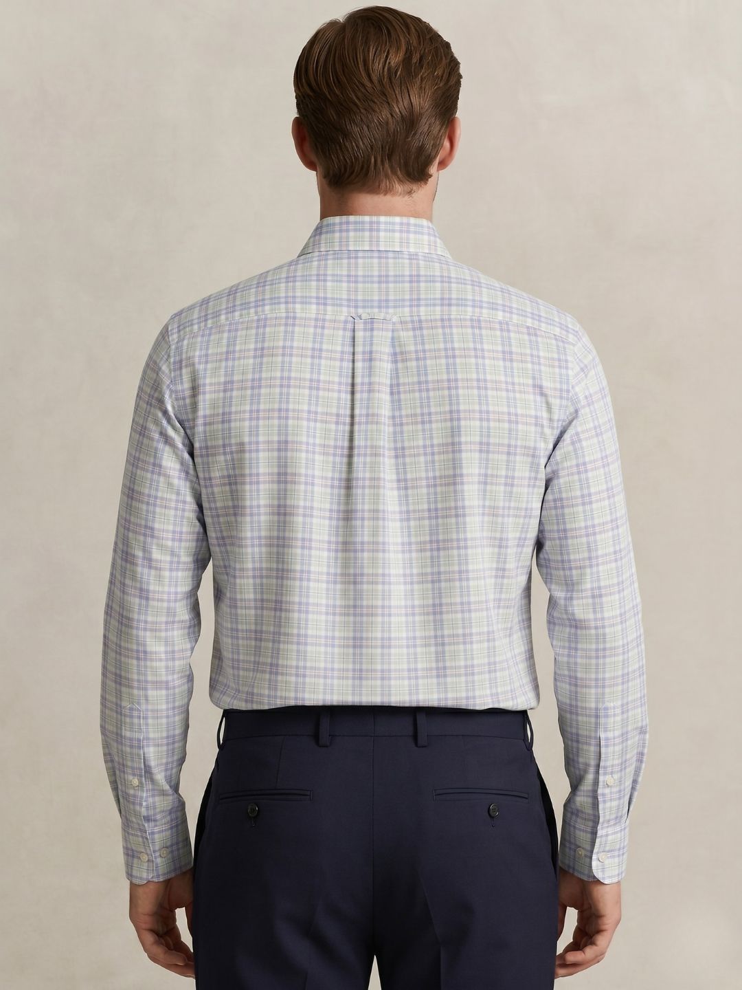 Gant Men Blue Checked Regular Fit Poplin Shirt