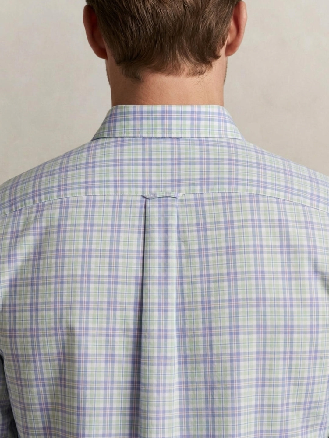 Gant Men Poplin Blue Checked Collar Shirt