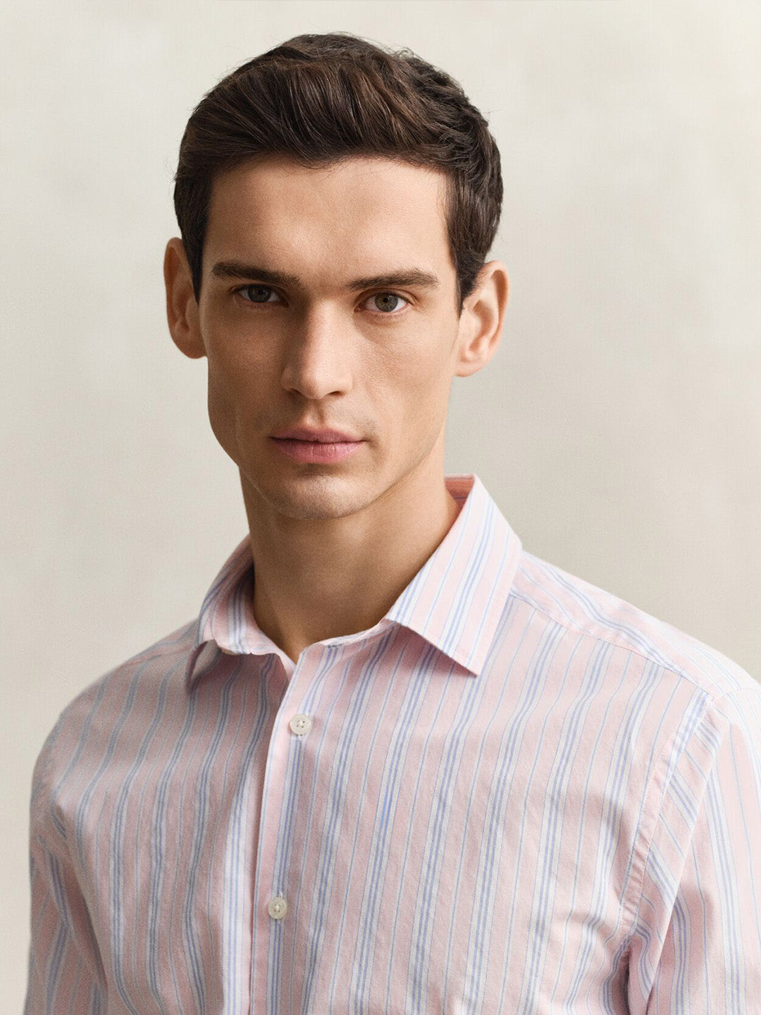 GANT Men Pink Dobby Striped Shirt