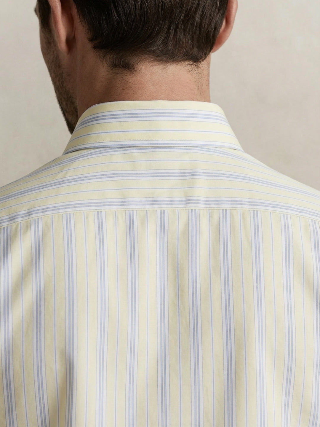 Gant Men Yellow Striped Regular Fit Pure Cotton Shirt
