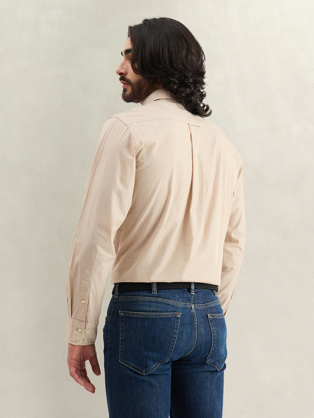 Gant Men Printed Beige Shirt