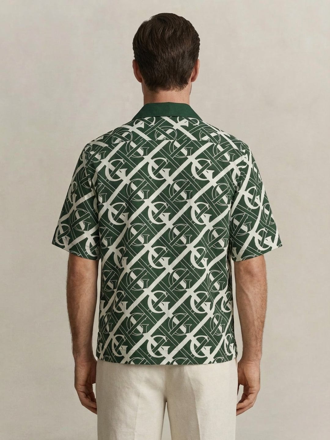 Gant Men Green Monogram Regular Fit Monogram Shirt