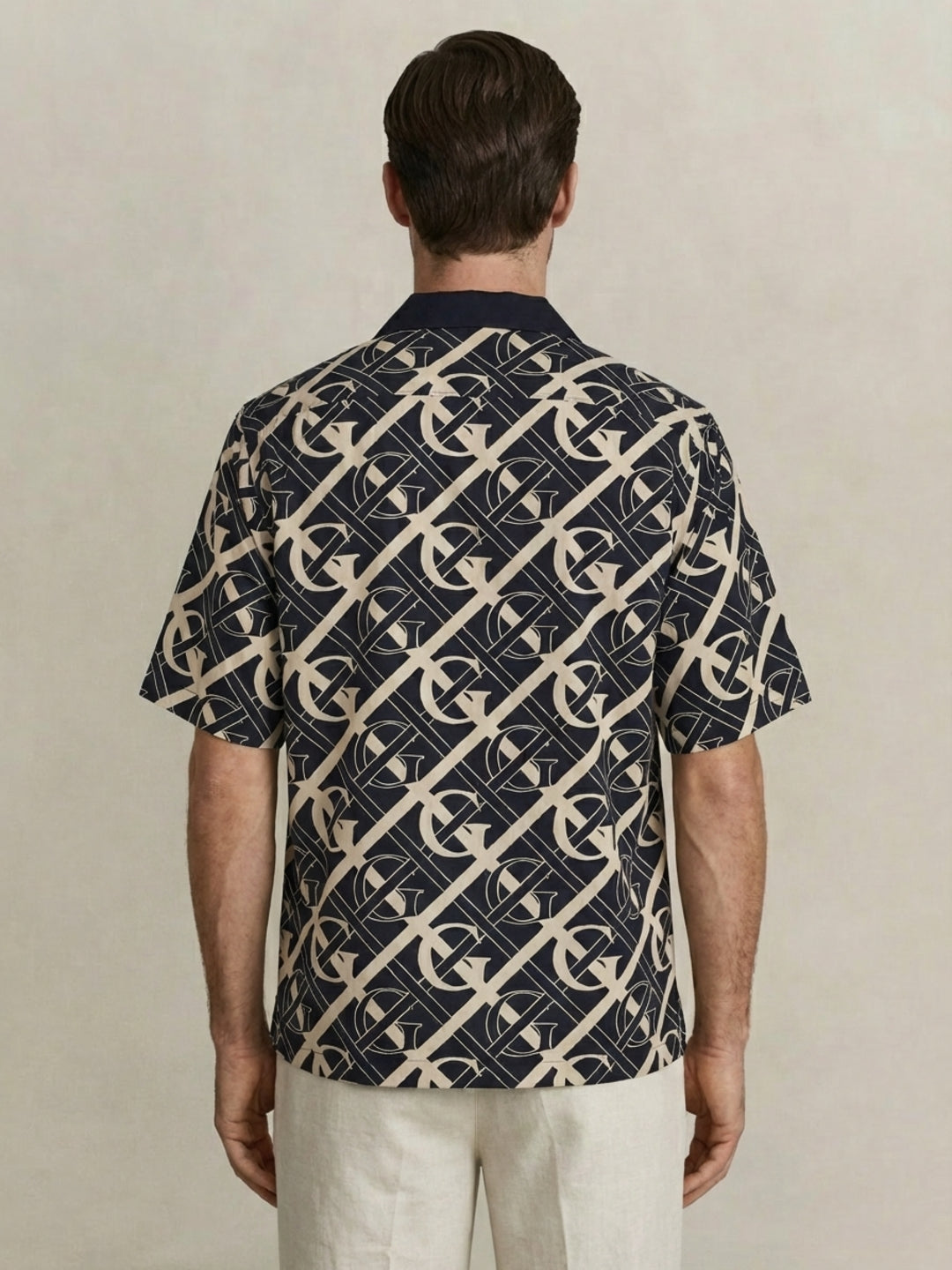 Gant Men Blue Monogram Printed Shirt