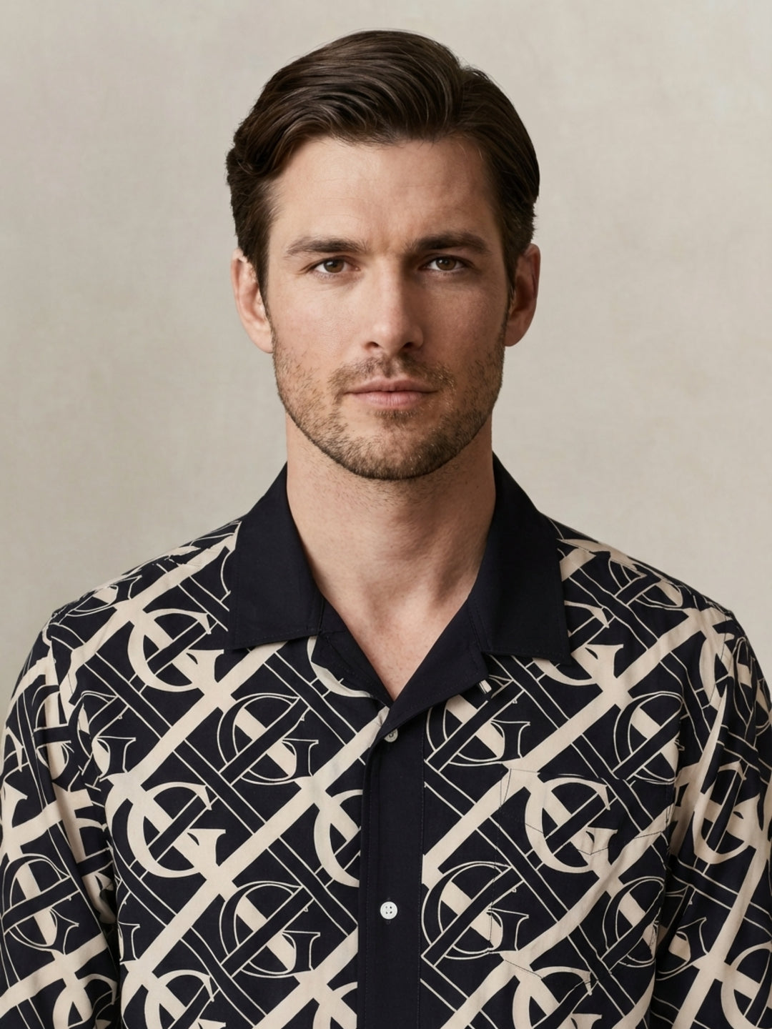 Gant Men Blue Monogram Printed Shirt
