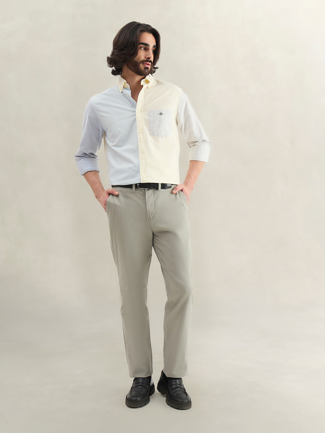 Gant Men Yellow Colourblocked Shirt