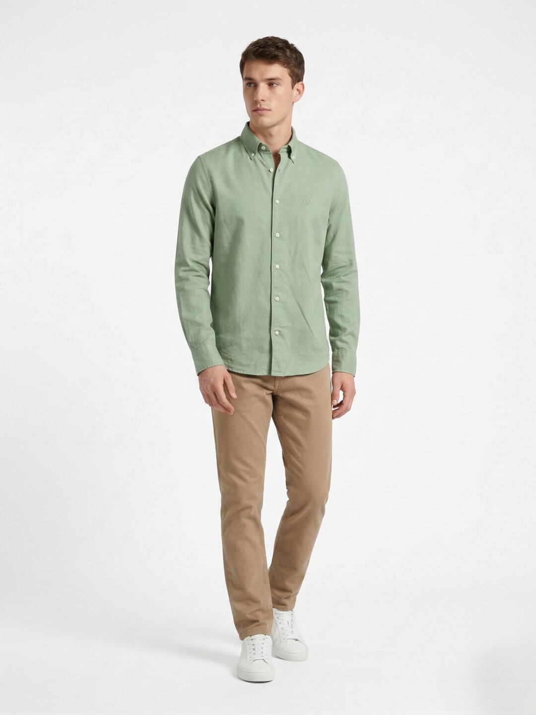 Gant Green Cotton Solid Men Shirt
