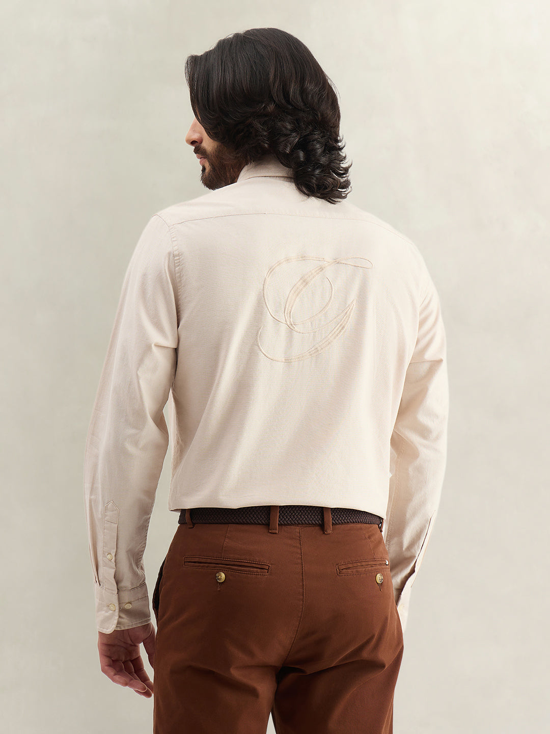 Gant Men Solid Beige Shirt